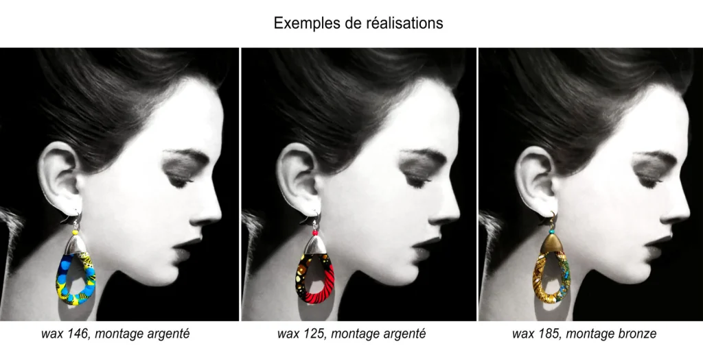 Pendientes en forma de gota personalizados en tela y plata tibetana