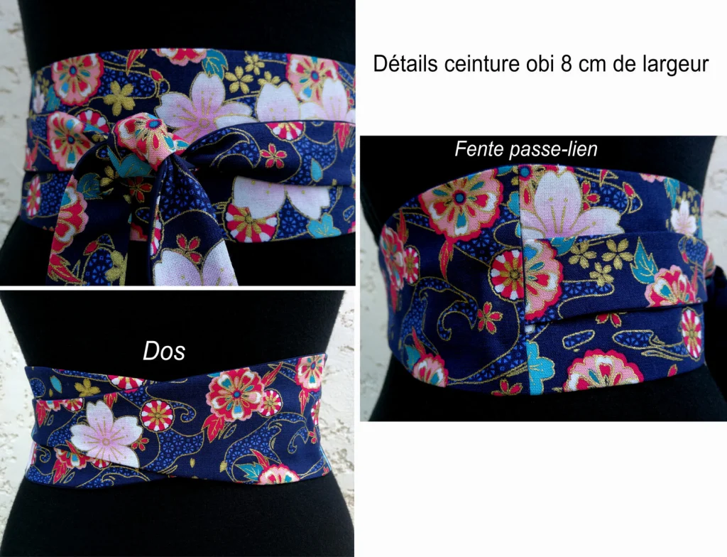 Wendbarer Obi-Gürtel - 8 cm oder 10 cm breit - 2 Größen und Stoff nach Wahl