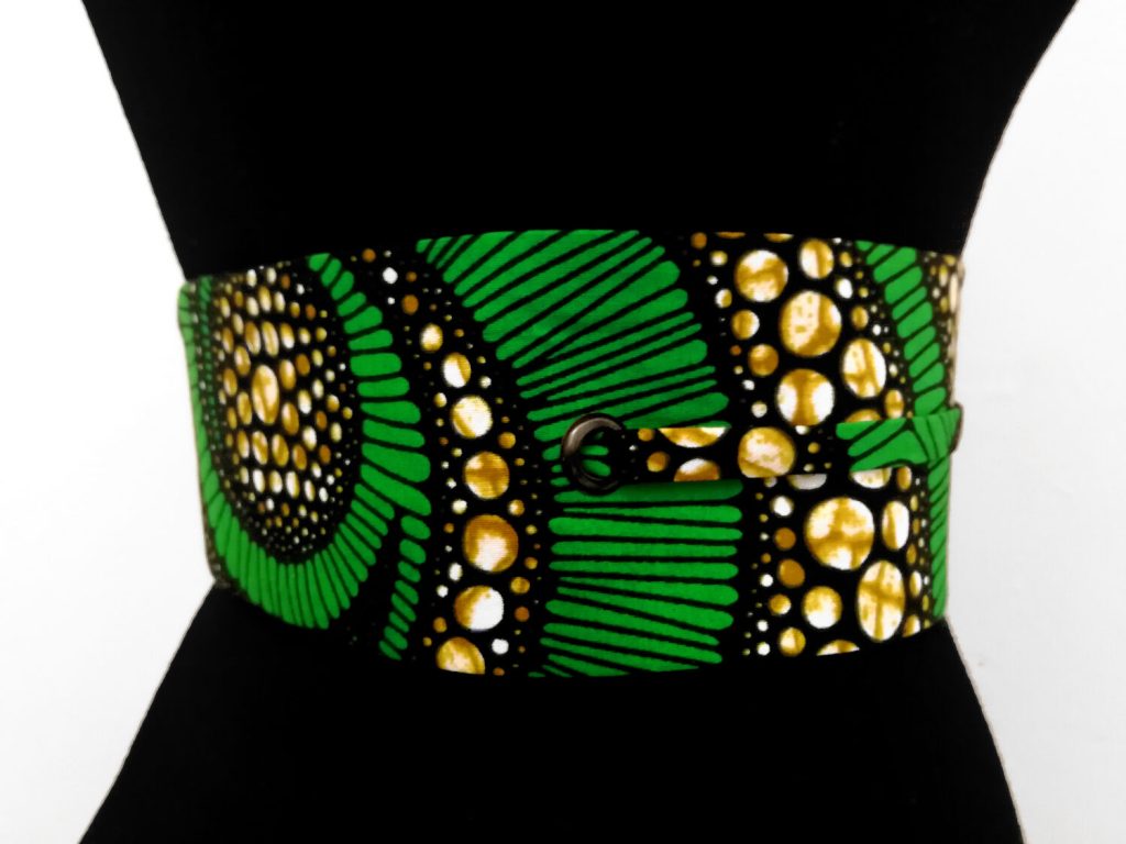 Cintura obi reversibile in tessuto wax - larga 8 cm o 10 cm - 3 taglie e tessuto a scelta