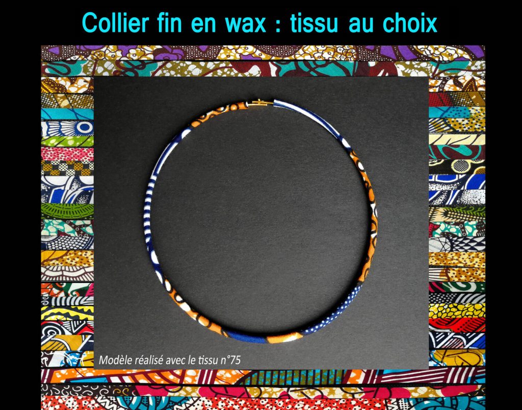 Collana girocollo sottile - larga 5 mm - personalizzata nel tessuto che preferisci