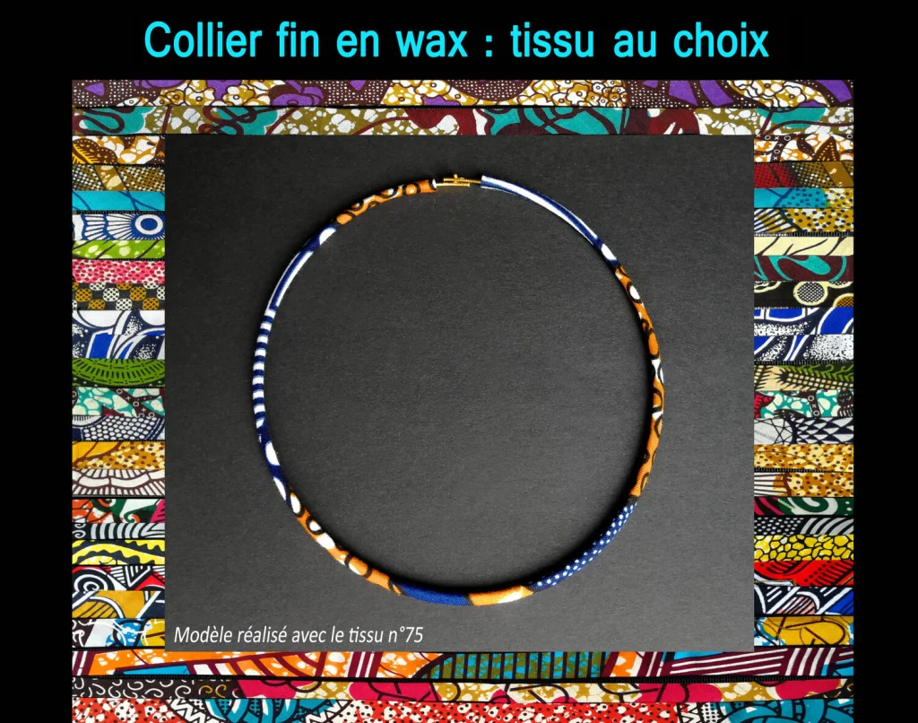 Collana girocollo sottile - larga 5 mm - personalizzata nel tessuto che preferisci