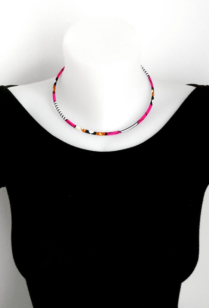 Collana girocollo sottile - larga 5 mm - personalizzata nel tessuto che preferisci