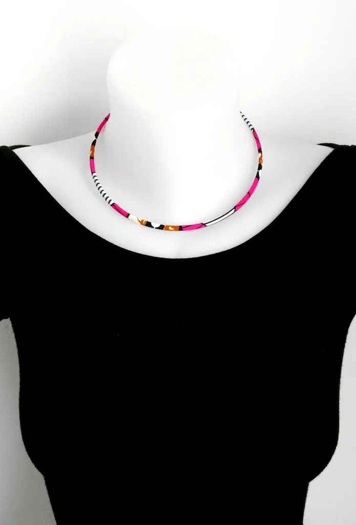 Collana girocollo sottile - larga 5 mm - personalizzata nel tessuto che preferisci