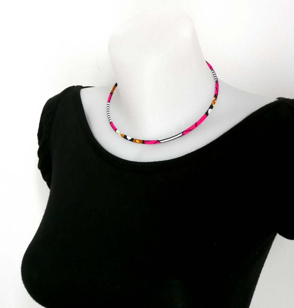 Collana girocollo sottile - larga 5 mm - personalizzata nel tessuto che preferisci