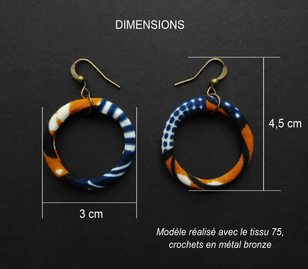 Cerchi con gancio personalizzati in tessuto - 3 cm, 5 cm o 7,5 cm di diametro esterno