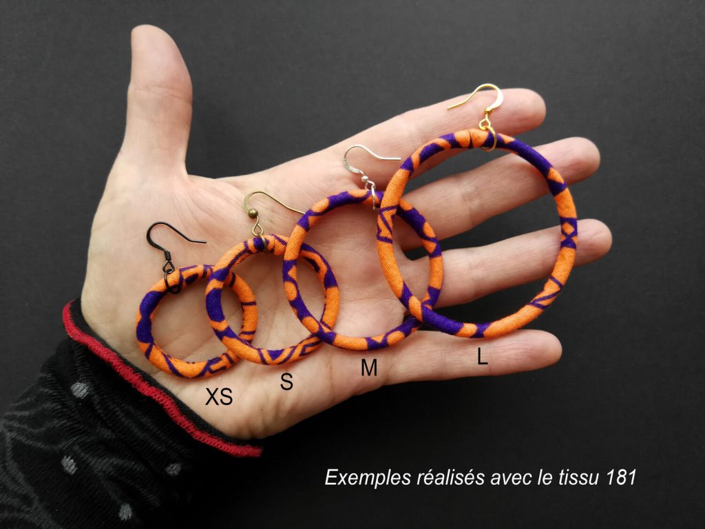 Cerchi con gancio larghezza 4 mm personalizzati in tessuto - 4 dimensioni a scelta