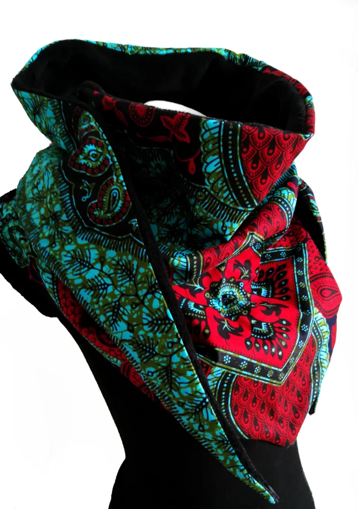 Wax 153 wrap scarf and black Wellness fleece