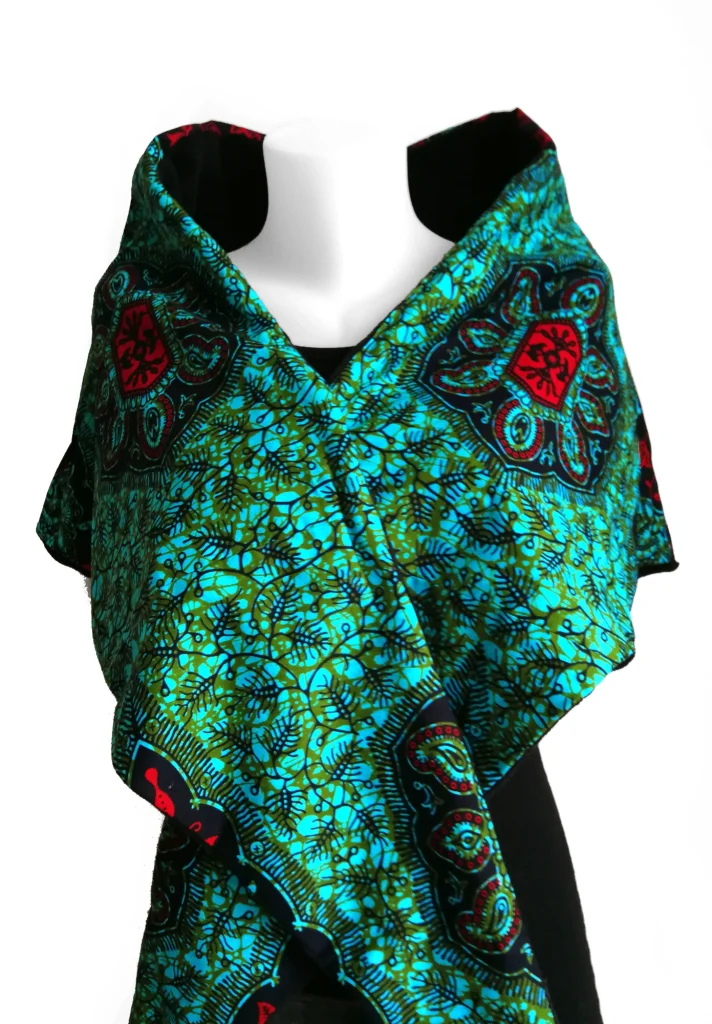 Wax 153 wrap scarf and black Wellness fleece