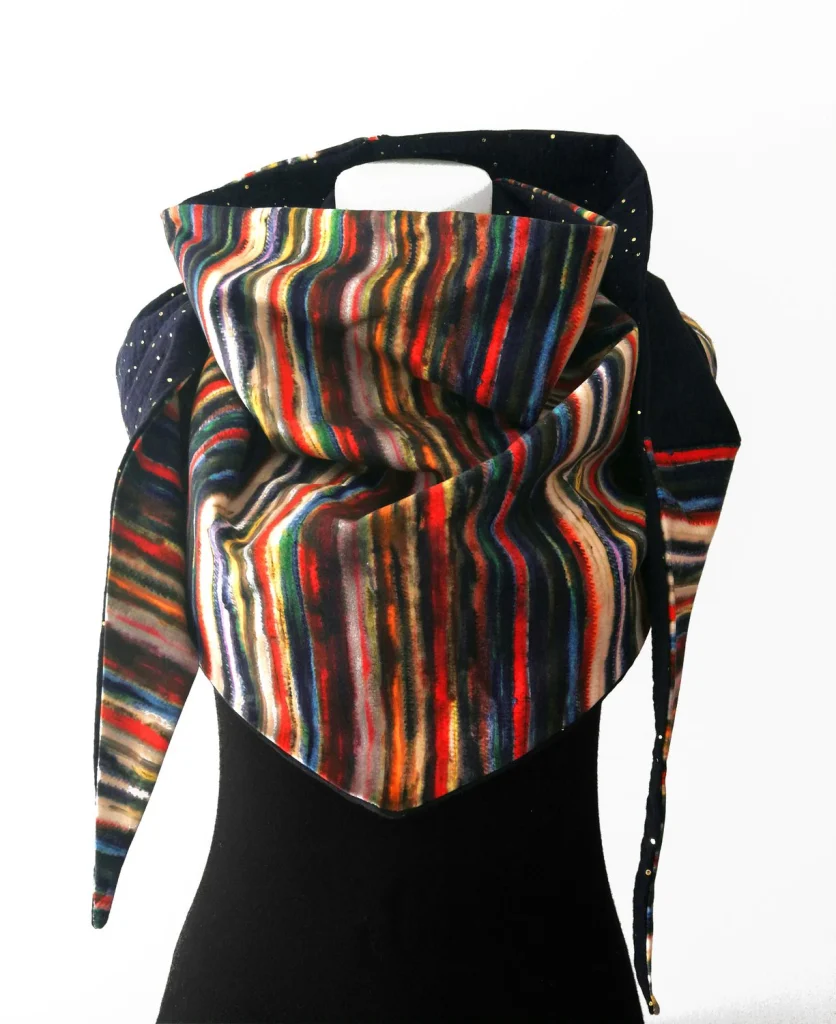 Damen-Maxi-Schaltuch aus Streifenjersey, Fleece oder Musselin