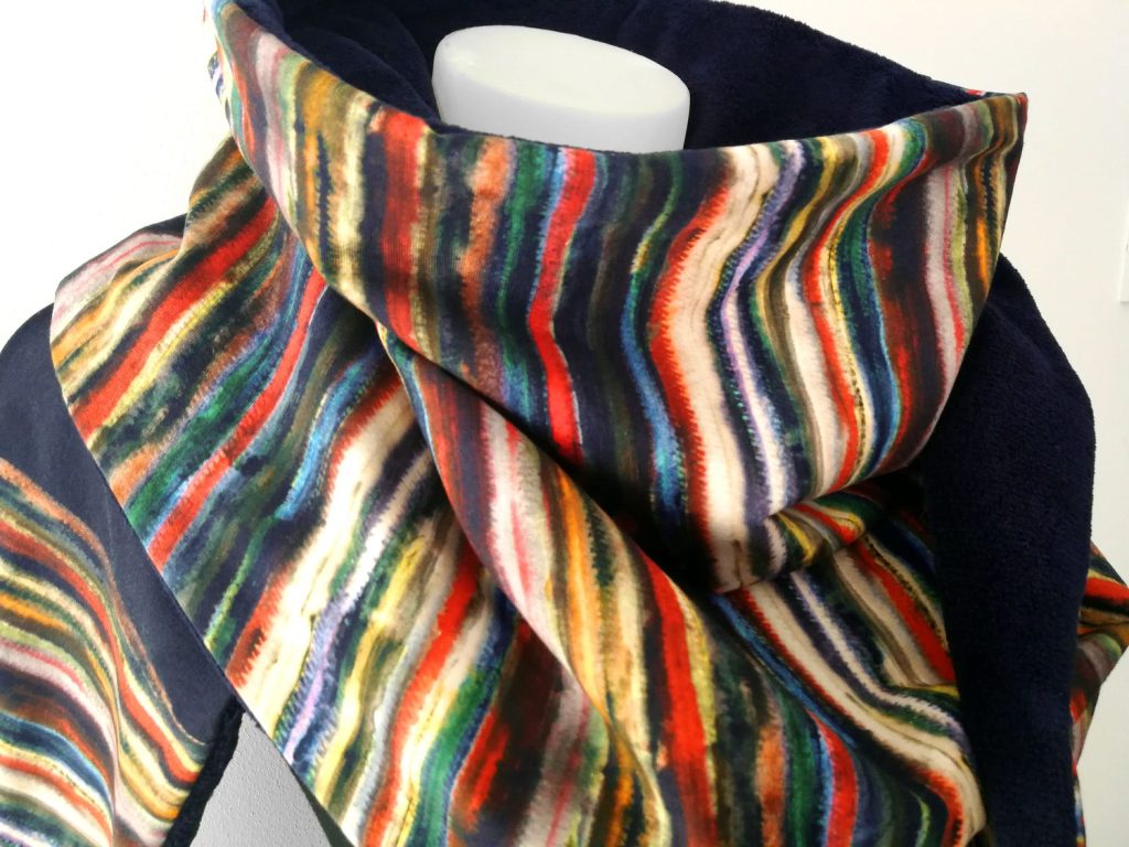 Maxi fular de mujer de jersey a rayas, forro polar o gasa, forro polar