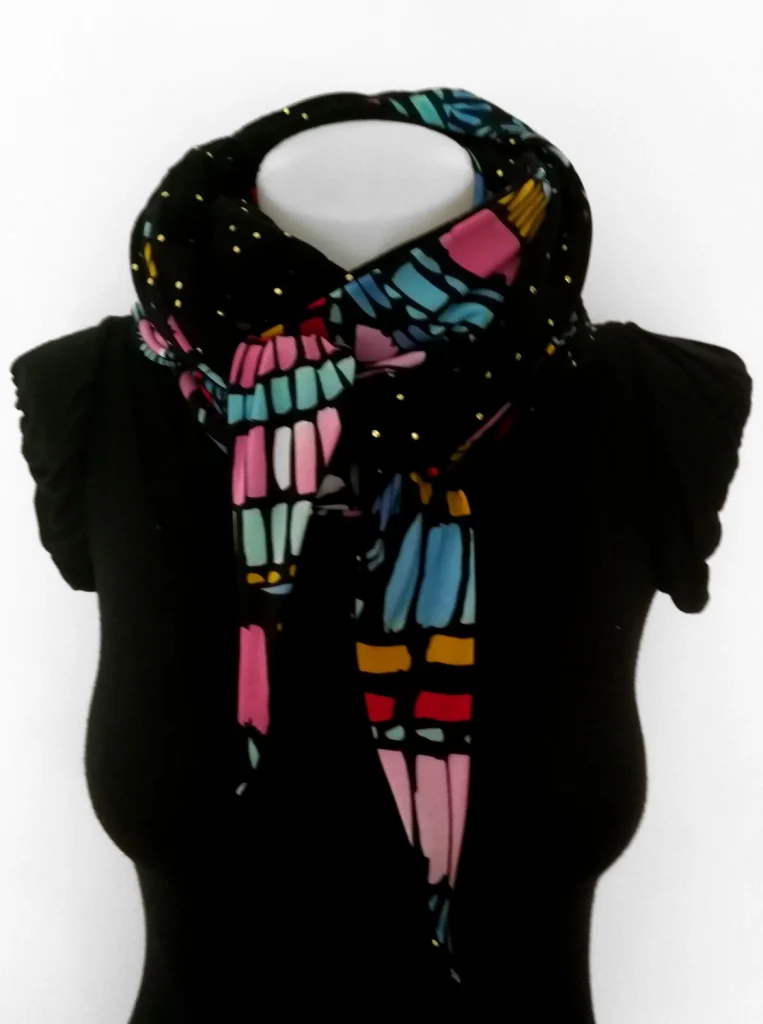 Damen-Maxi-Schaltuch aus Wax-Jersey und Musselin, Foto 4