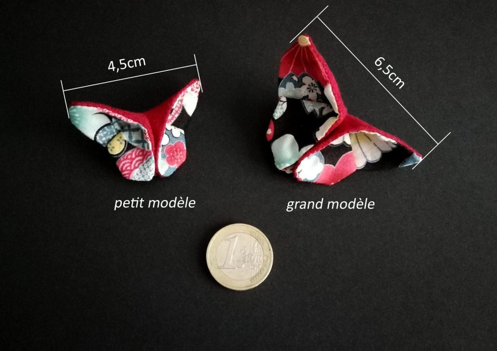 Fermaglio per capelli a farfalla origami in tessuto