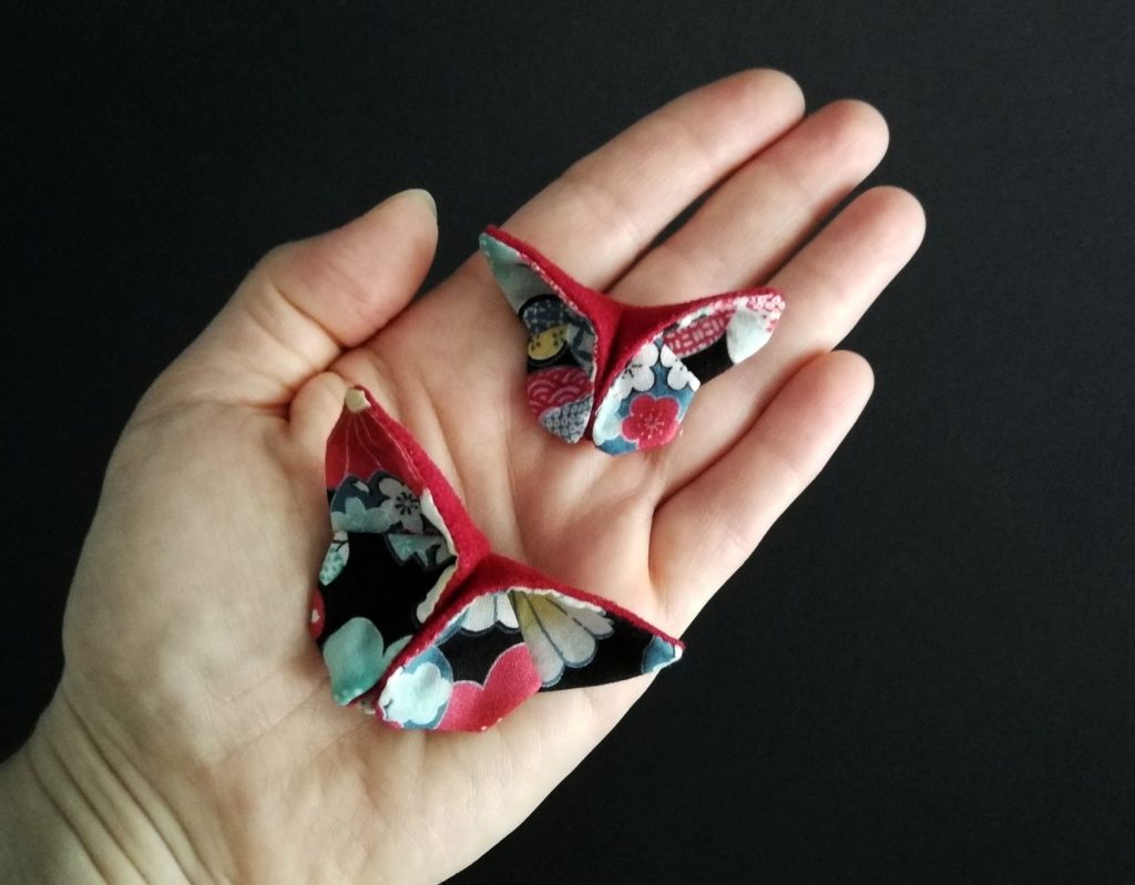 Fermaglio per capelli a farfalla origami in tessuto, foto 2