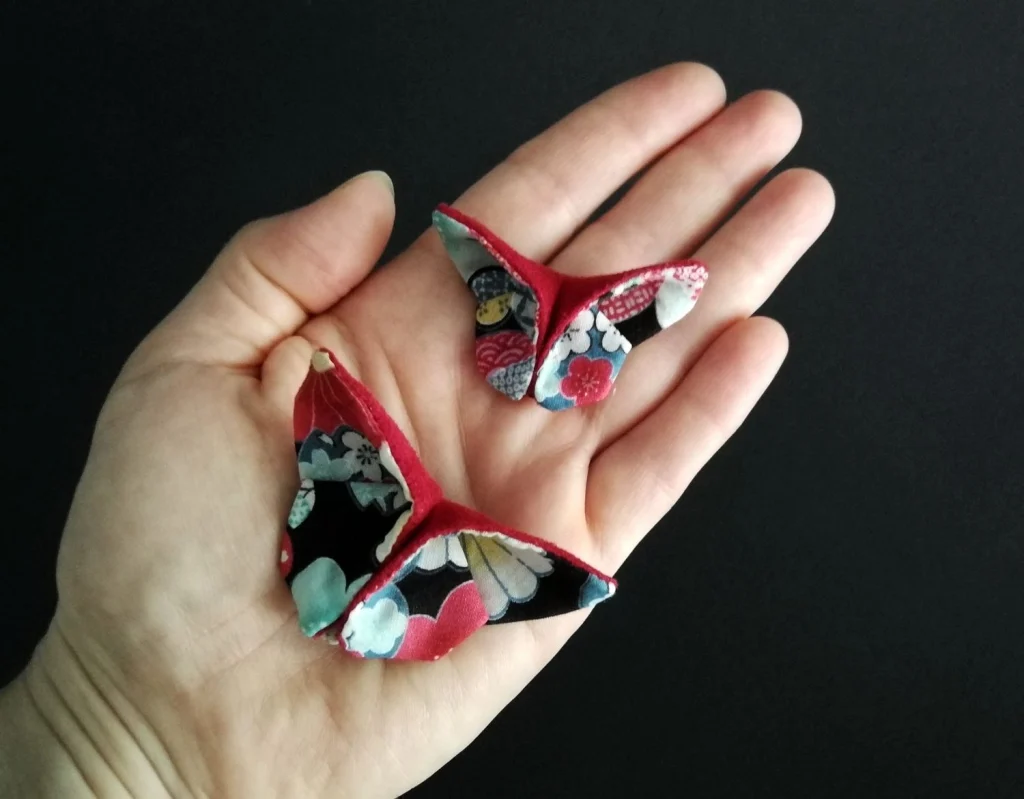 Pinza de pelo mariposa origami de tela, foto 2