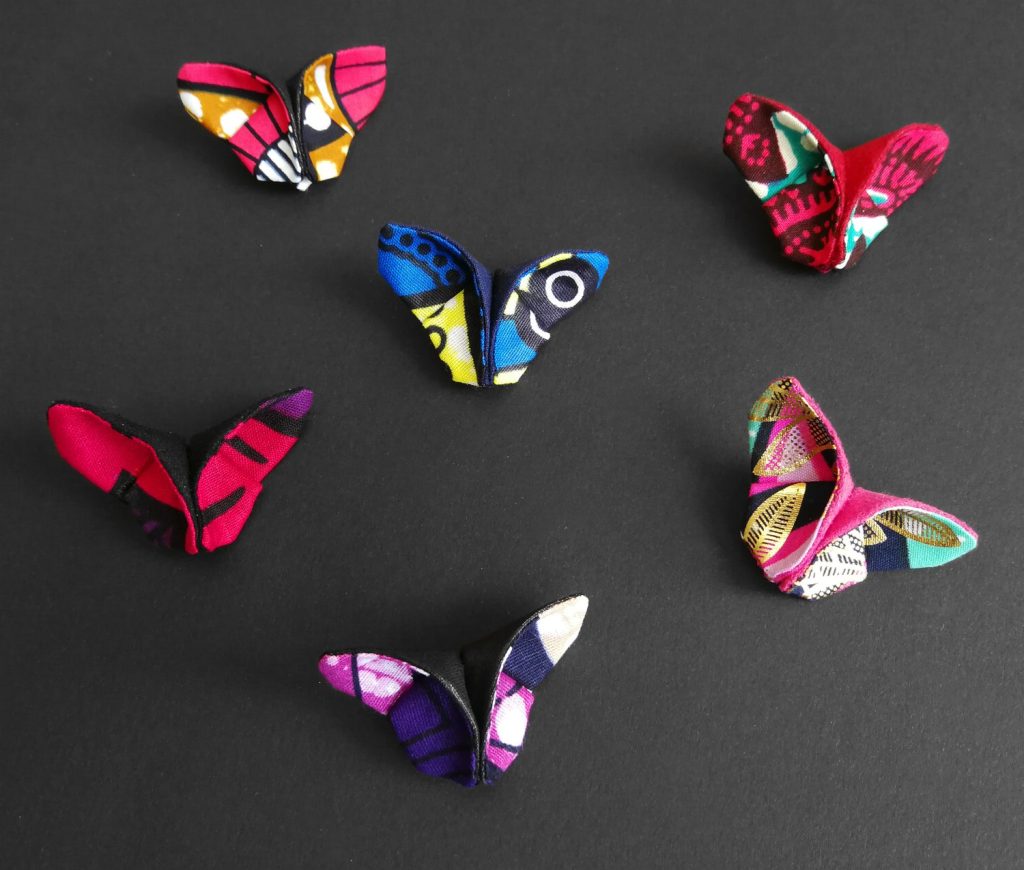 Fermaglio per capelli a farfalla origami in tessuto, foto 4