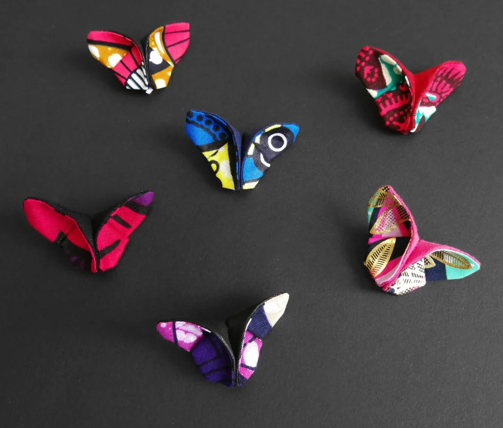 Pinza de pelo mariposa origami de tela, foto 4
