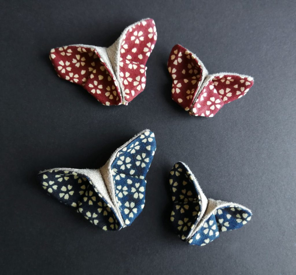 Fermaglio per capelli a farfalla origami in tessuto, foto 5