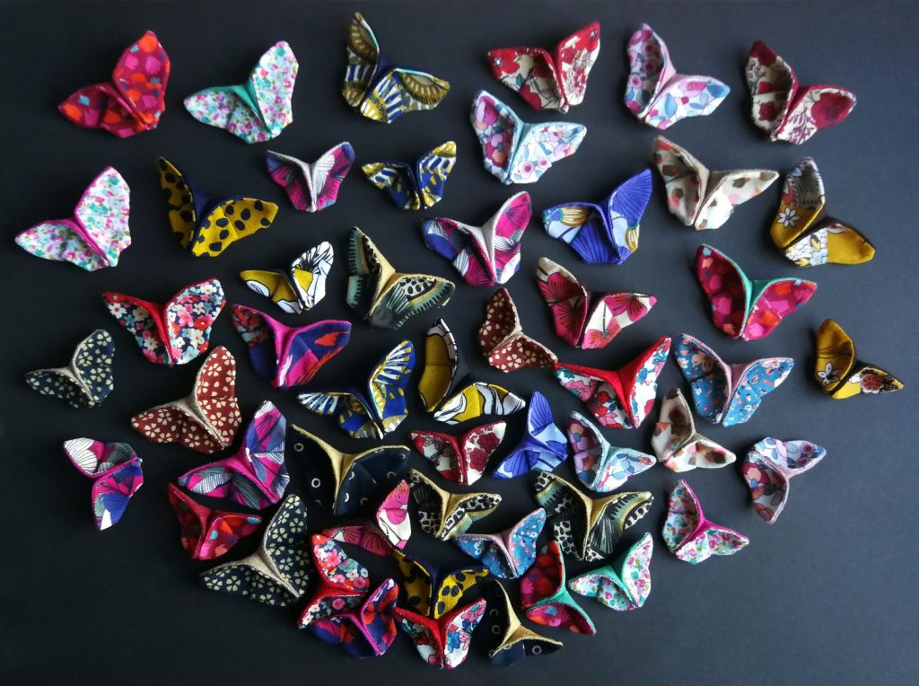 Fermaglio per capelli a farfalla origami in tessuto, foto 6